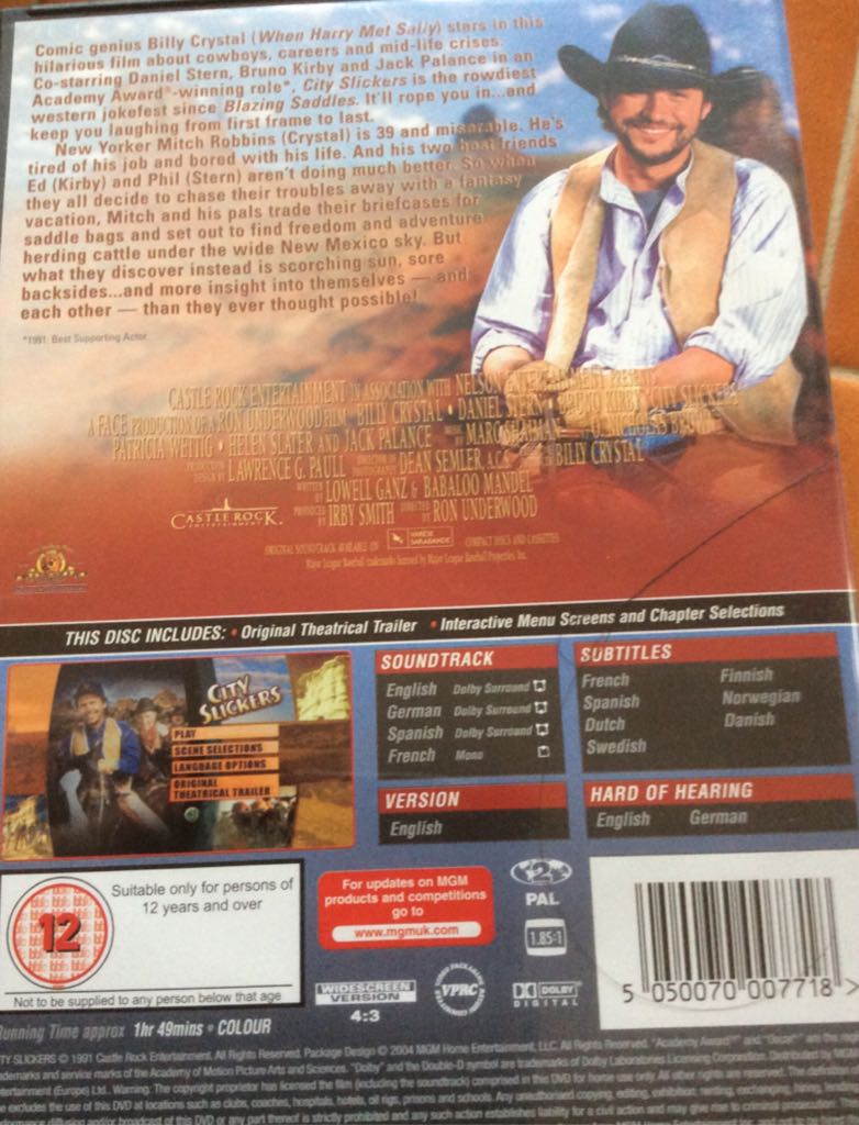 City Slickers Blu-ray movie collectible [Barcode 5050070007718] - Main Image 2