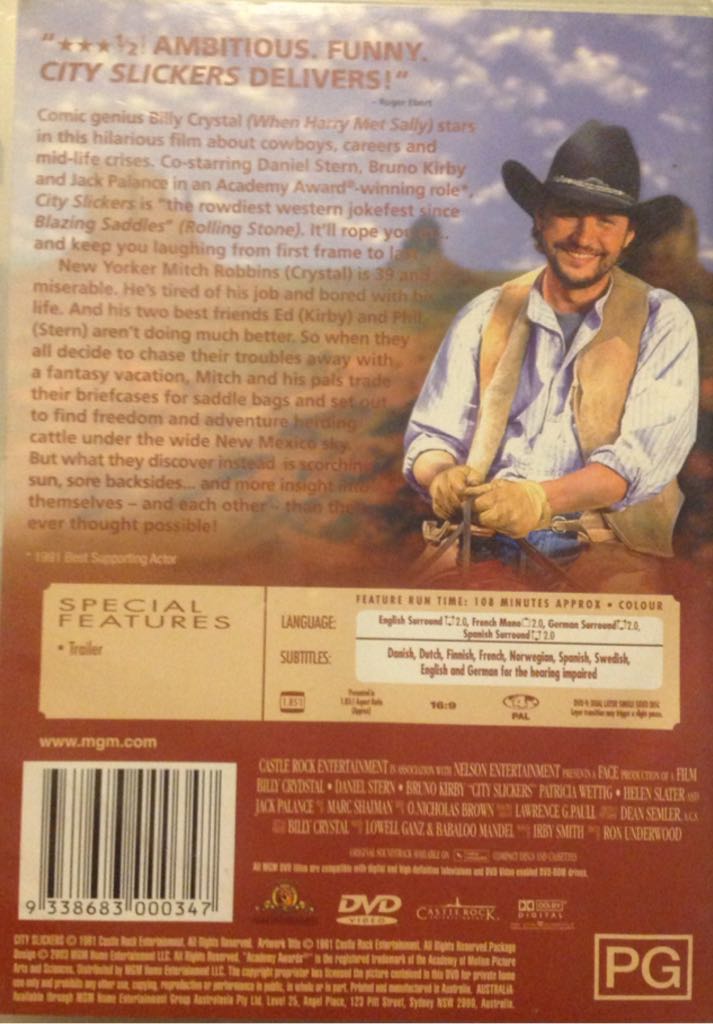 City Slickers 1 DVD movie collectible [Barcode 9338683000347] - Main Image 2