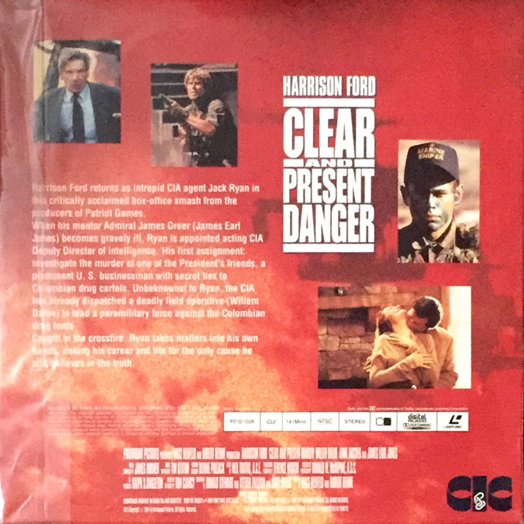 Clear and Present Danger Laser Disc movie collectible - Main Image 2