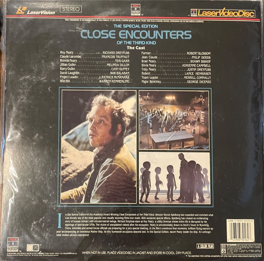 Close Encounters of the Third Kind/crt Laser Disc movie collectible [Barcode 043396301627] - Main Image 2