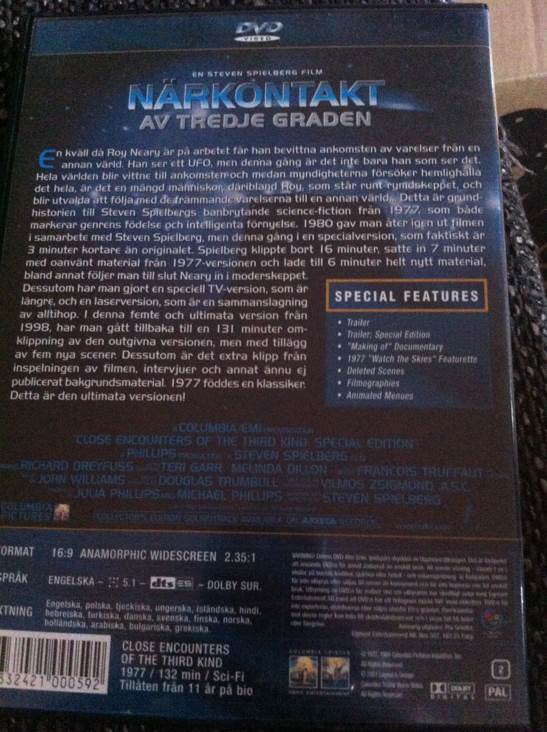 Close Encounters of the Third Kind Special  Edtion  DVD movie collectible [Barcode 7332421000592] - Main Image 2