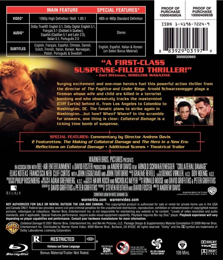 Collateral Damage Blu-ray movie collectible [Barcode 8392907057] - Main Image 2