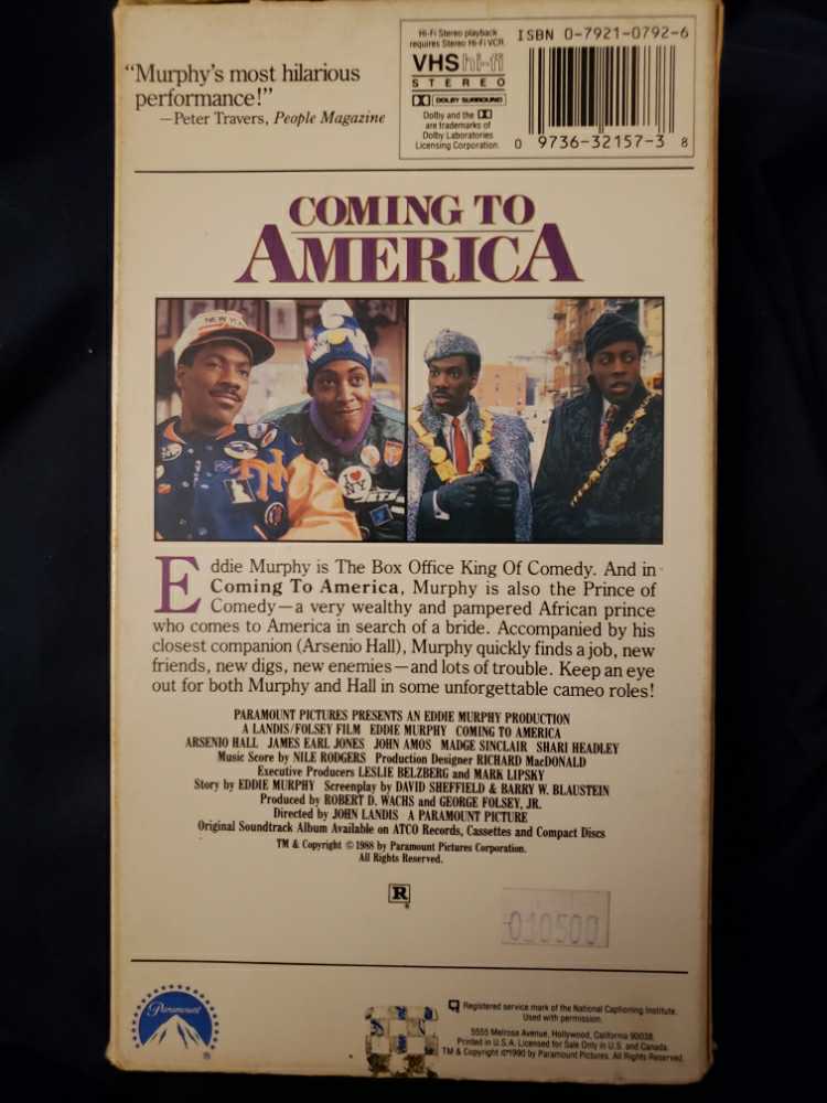 Coming to America VHS movie collectible [Barcode 097363215738] - Main Image 3