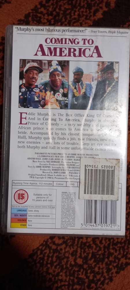 Coming to America Laser Disc movie collectible [Barcode 5014437019721] - Main Image 2