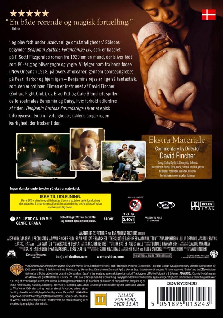 The Curious Case Of Benjamin Button DVD movie collectible [Barcode 0883929303625] - Main Image 2