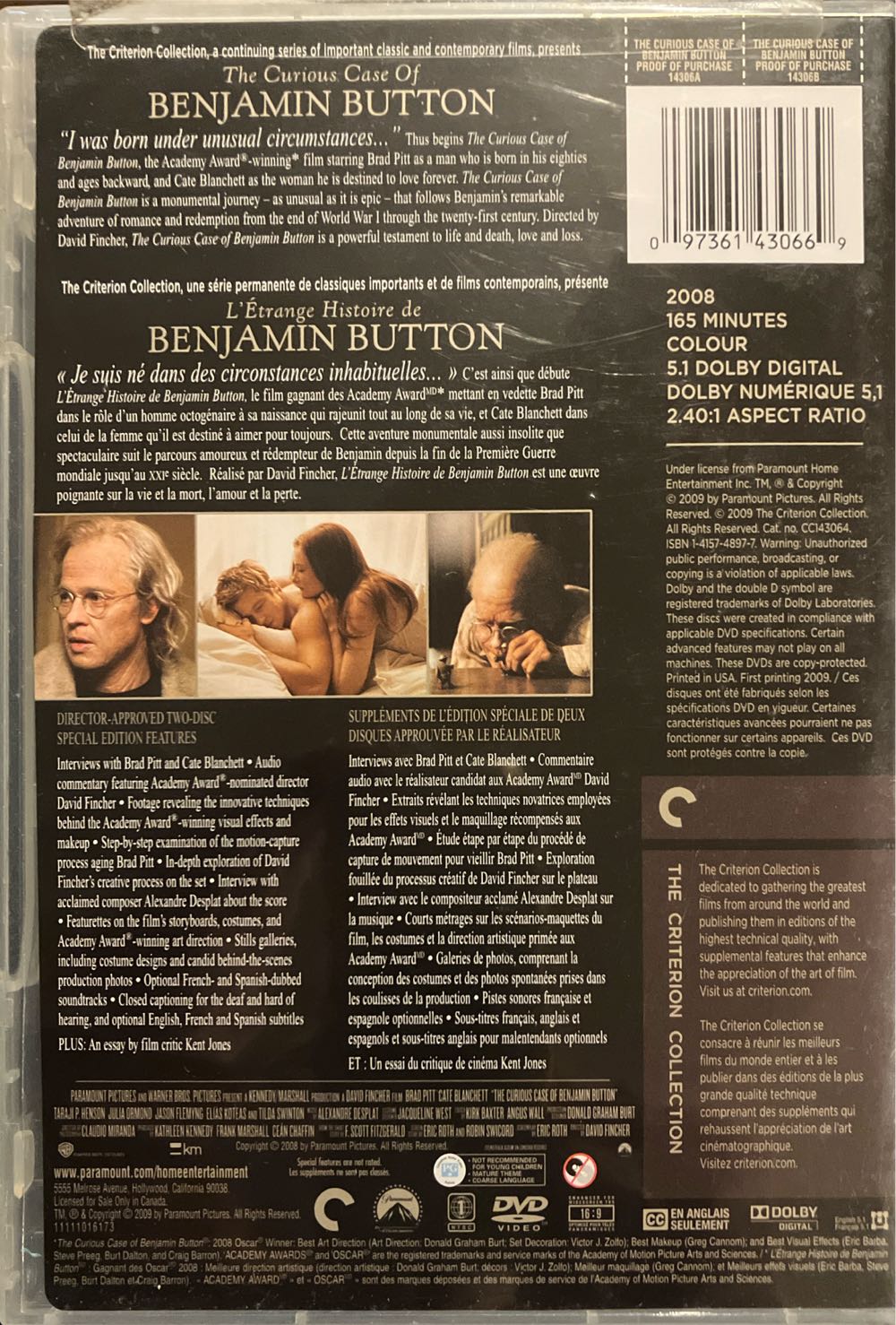 The Curious Case Of Benjamin Button DVD movie collectible [Barcode 097361430669] - Main Image 2