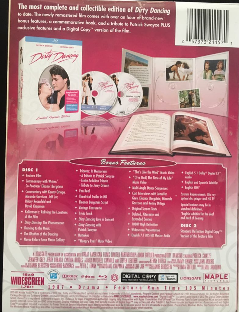 Dirty Dancing Blu-ray movie collectible [Barcode 057373211571] - Main Image 2