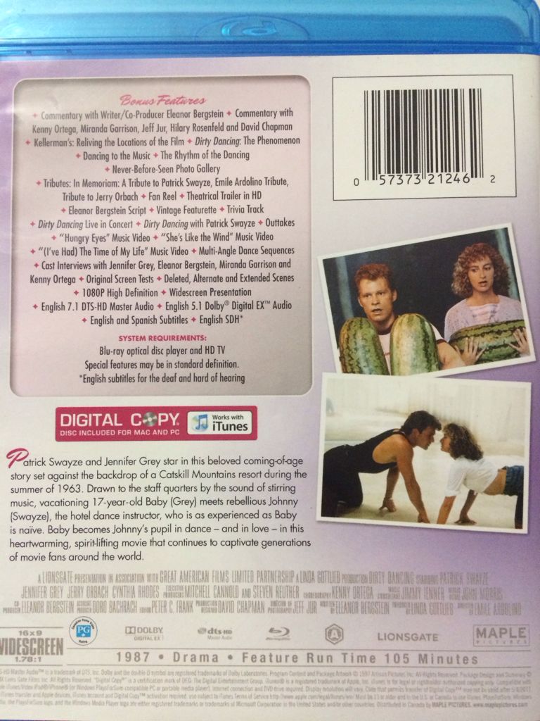 Dirty Dancing Blu-ray movie collectible [Barcode 057373212462] - Main Image 2