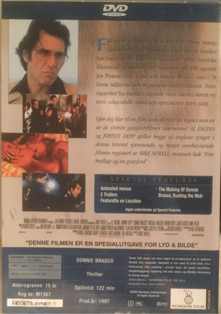 Donnie Brasco 16mm movie collectible [Barcode 043396186934] - Main Image 2