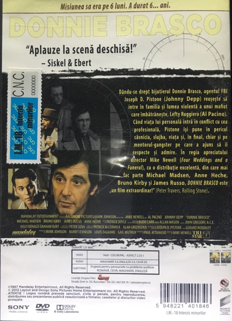 Donnie Brasco DVD movie collectible [Barcode 043396276161] - Main Image 2