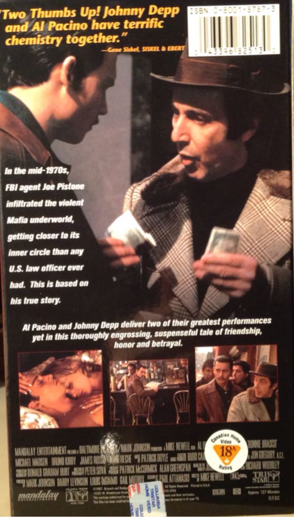 VHS>Donnie Brasco VHS movie collectible [Barcode 043396825130] - Main Image 2