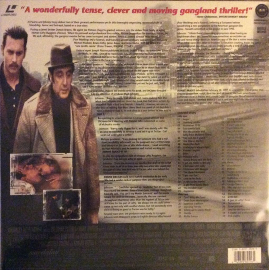 Donnie Brasco Laser Disc movie collectible [Barcode 043396825161] - Main Image 2