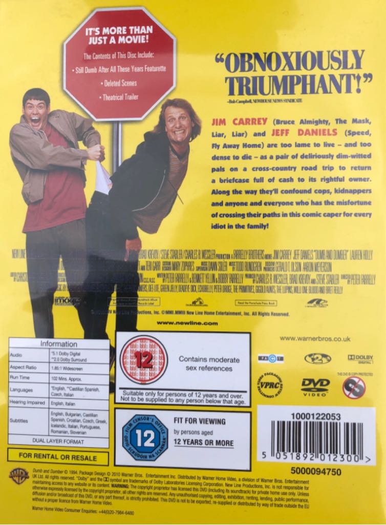 Dumb And Dumber DVD movie collectible [Barcode 5051892012300] - Main Image 2