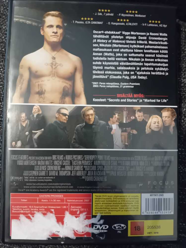 Eastern Promises DVD movie collectible [Barcode 6438044132458] - Main Image 2