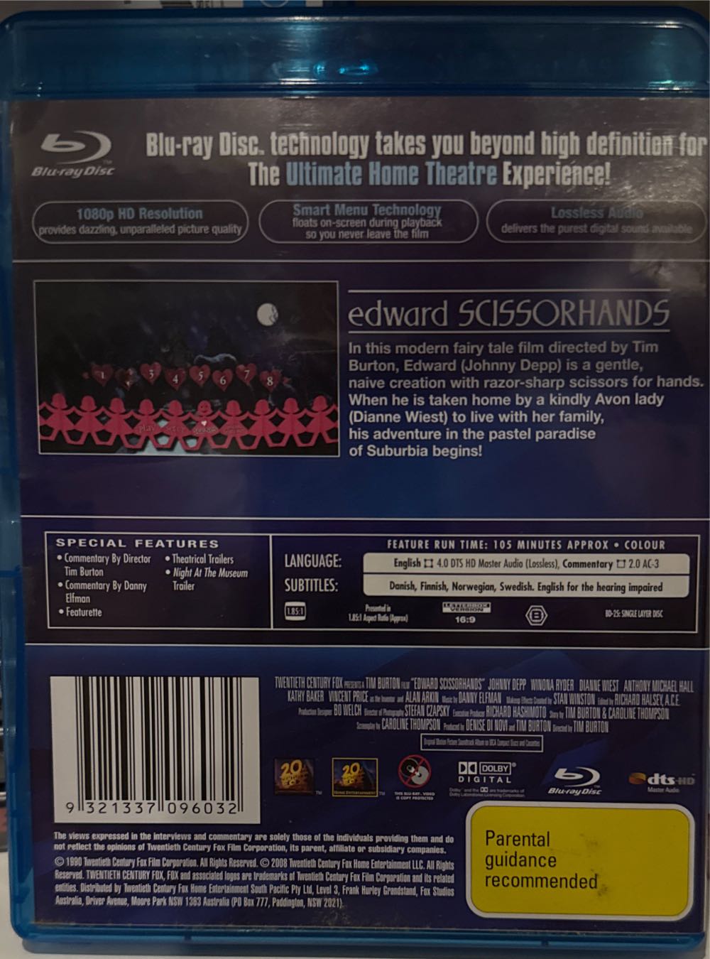 Edward Scissorhands Blu-ray movie collectible [Barcode 9321337096032] - Main Image 2