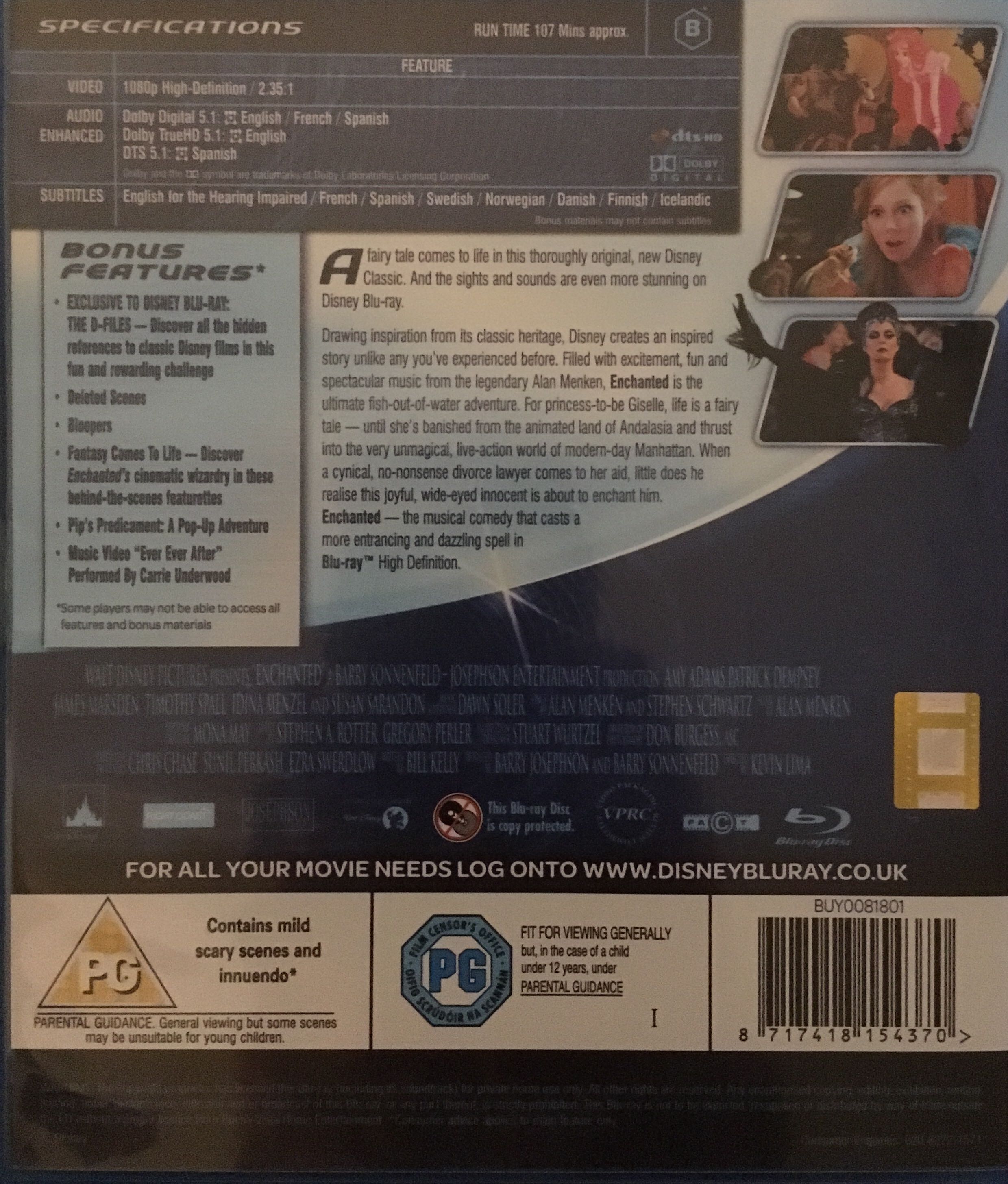 Enchanted Blu-ray movie collectible [Barcode 8717418154370] - Main Image 2