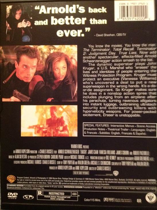 Eraser DVD-R movie collectible [Barcode 085391420224] - Main Image 2
