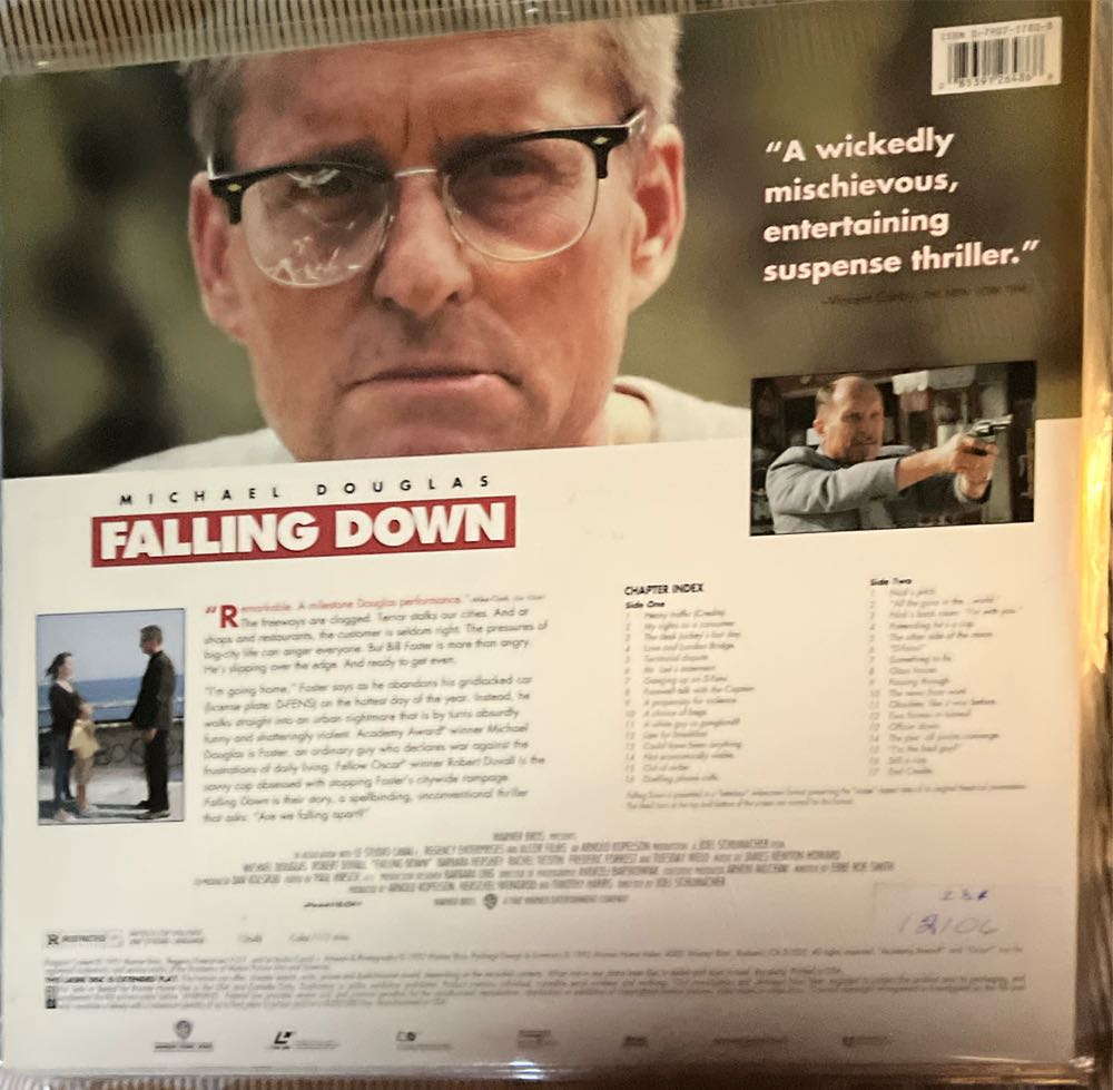 Falling Down Laser Disc movie collectible [Barcode 085391264866] - Main Image 2