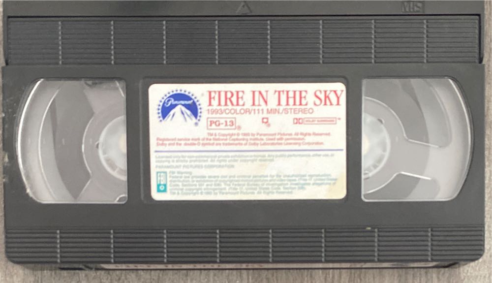 Fire in the Sky VHS movie collectible [Barcode 097363282730] - Main Image 3