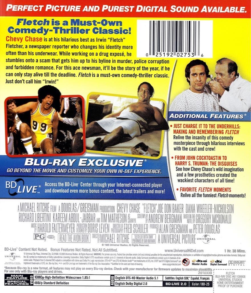 Fletch Blu-ray movie collectible [Barcode 1027287027536] - Main Image 2