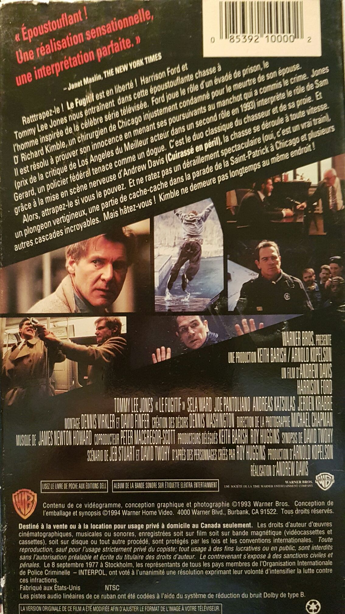 Le fugitif DVD movie collectible [Barcode 7321950210008] - Main Image 2