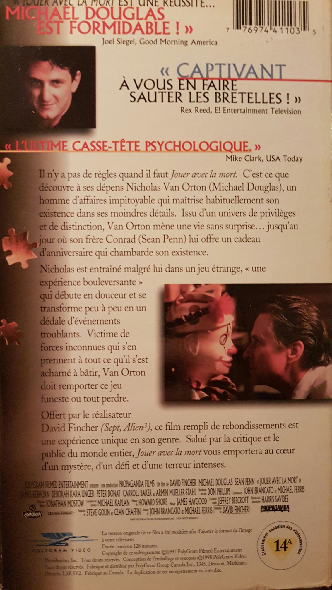 The Game VHS movie collectible [Barcode 5050582790818] - Main Image 2