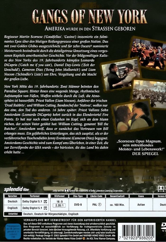 Gangs of New York - 1 DVD movie collectible [Barcode 6003805028518] - Main Image 2