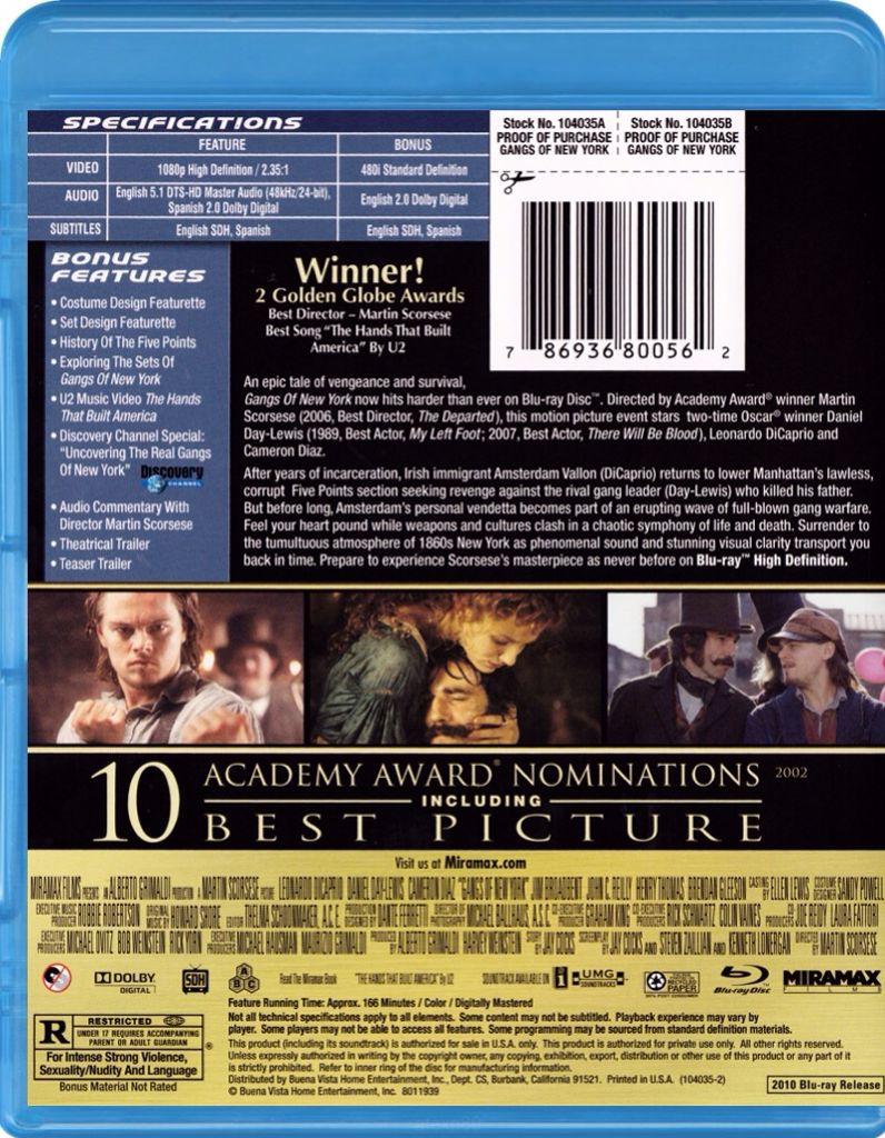 Gangs of New York DVD movie collectible - Main Image 2