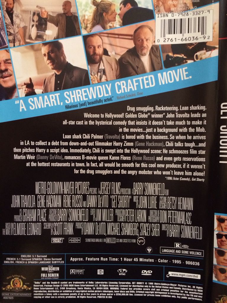 (002) Get Shorty DVD-R movie collectible [Barcode 027616603692] - Main Image 2