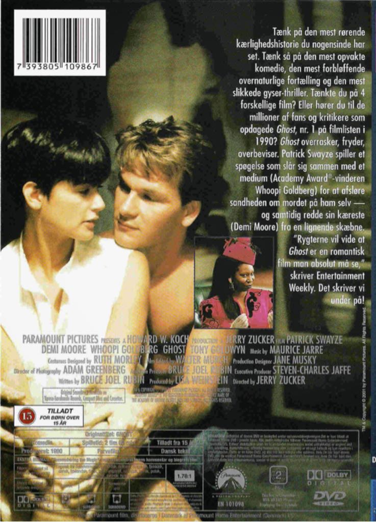 Ghost (Patrick Schwayze) DVD movie collectible [Barcode 032429112224] - Main Image 2