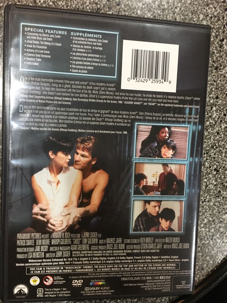 (002) Ghost DVD-R movie collectible [Barcode 032429259349] - Main Image 2