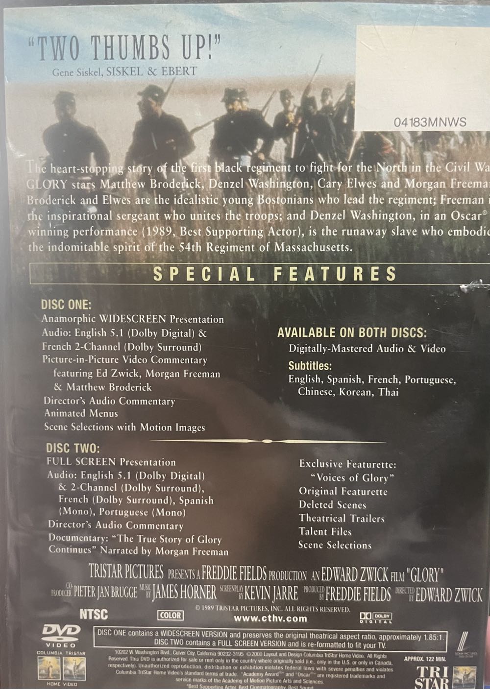 Glory - Special Edition DVD movie collectible [Barcode 0043396041837] - Main Image 2