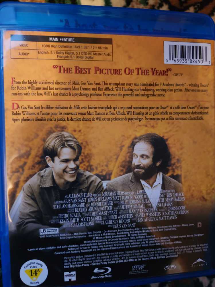 Good Will Hunting Blu-ray movie collectible [Barcode 065935824503] - Main Image 3