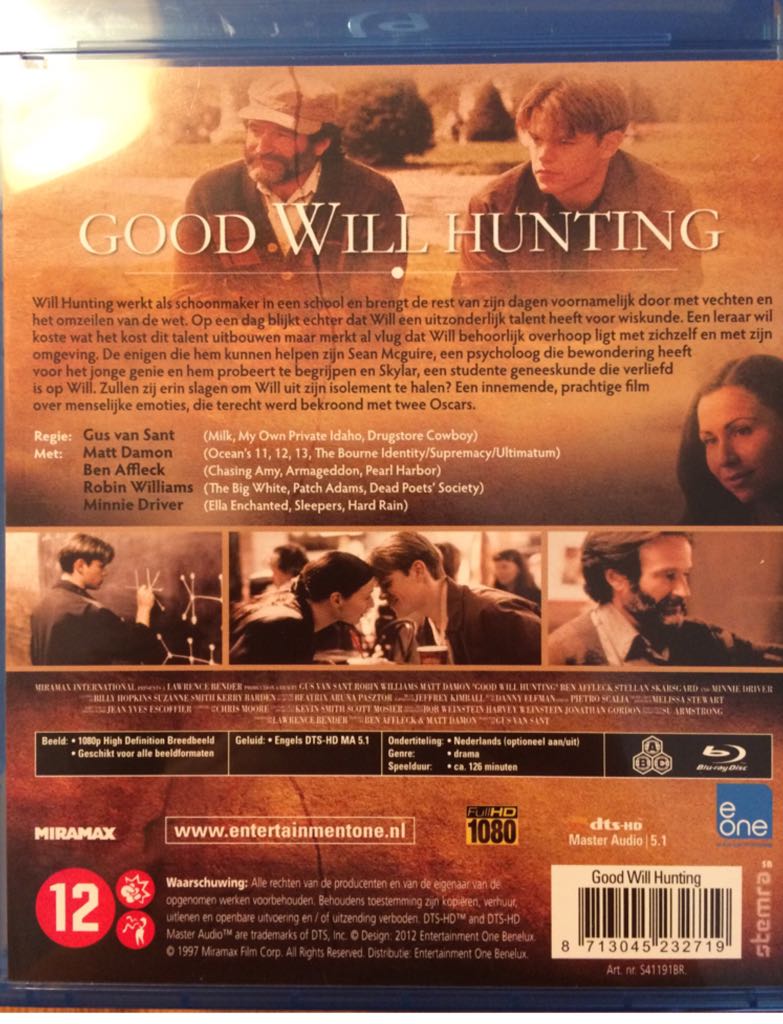 Good Will Hunting Blu-ray movie collectible [Barcode 8713045232719] - Main Image 2