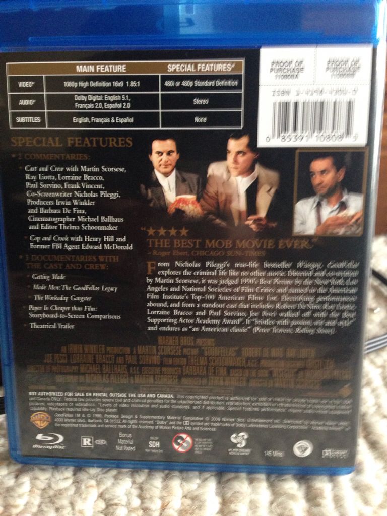 Goodfellas Blu-ray movie collectible [Barcode 5051892130110] - Main Image 2