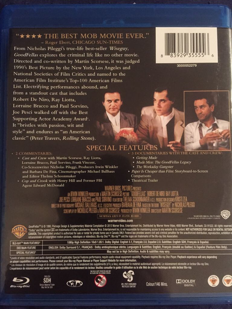 Goodfellas Blu-ray movie collectible [Barcode 883929355556] - Main Image 2