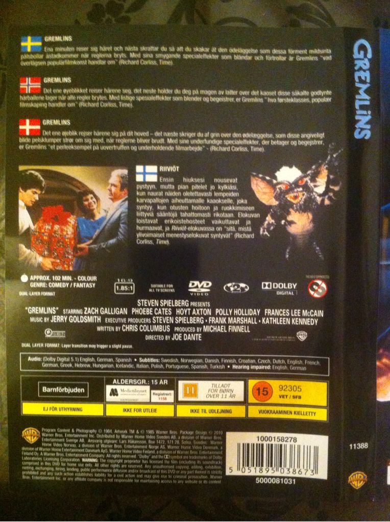 Gremlins DVD movie collectible [Barcode 5051895038673] - Main Image 2