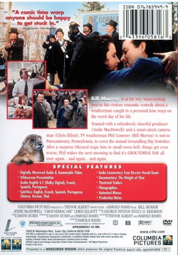 Groundhog Day DVD movie collectible [Barcode 5051159110213] - Main Image 2