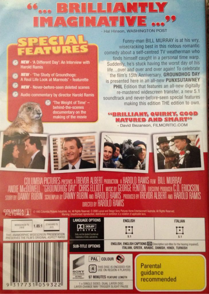 Groundhog Day Blu-ray movie collectible [Barcode 9317731059322] - Main Image 2
