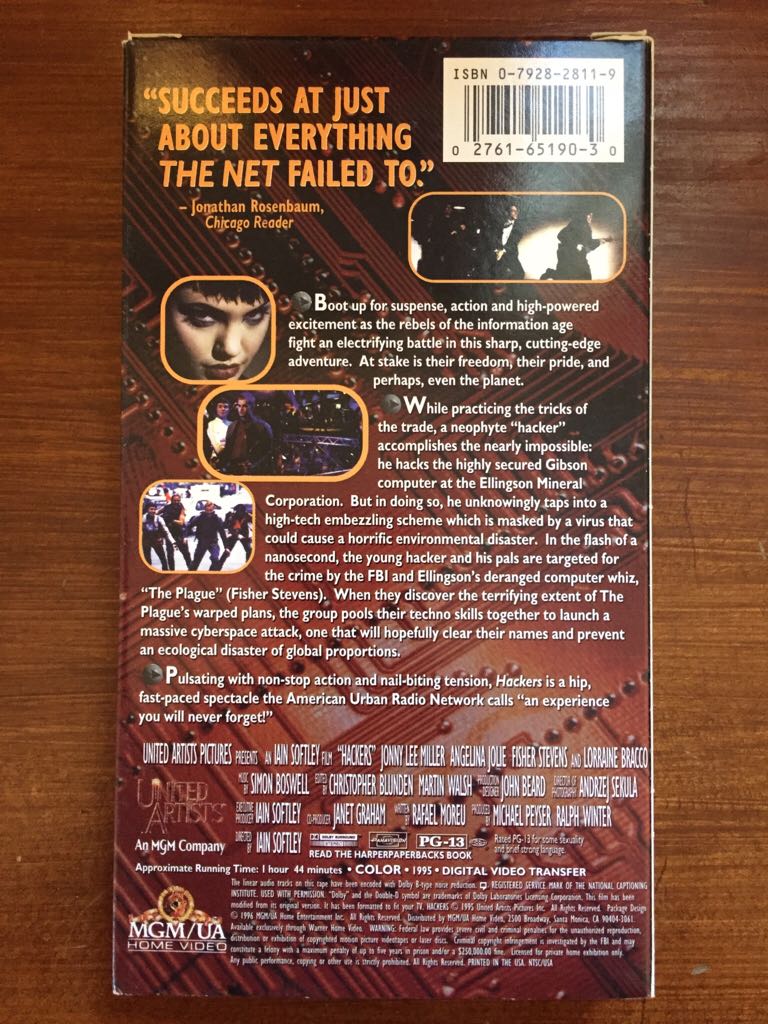 VHS - Hackers (VHS) VHS movie collectible [Barcode 027616519030] - Main Image 2