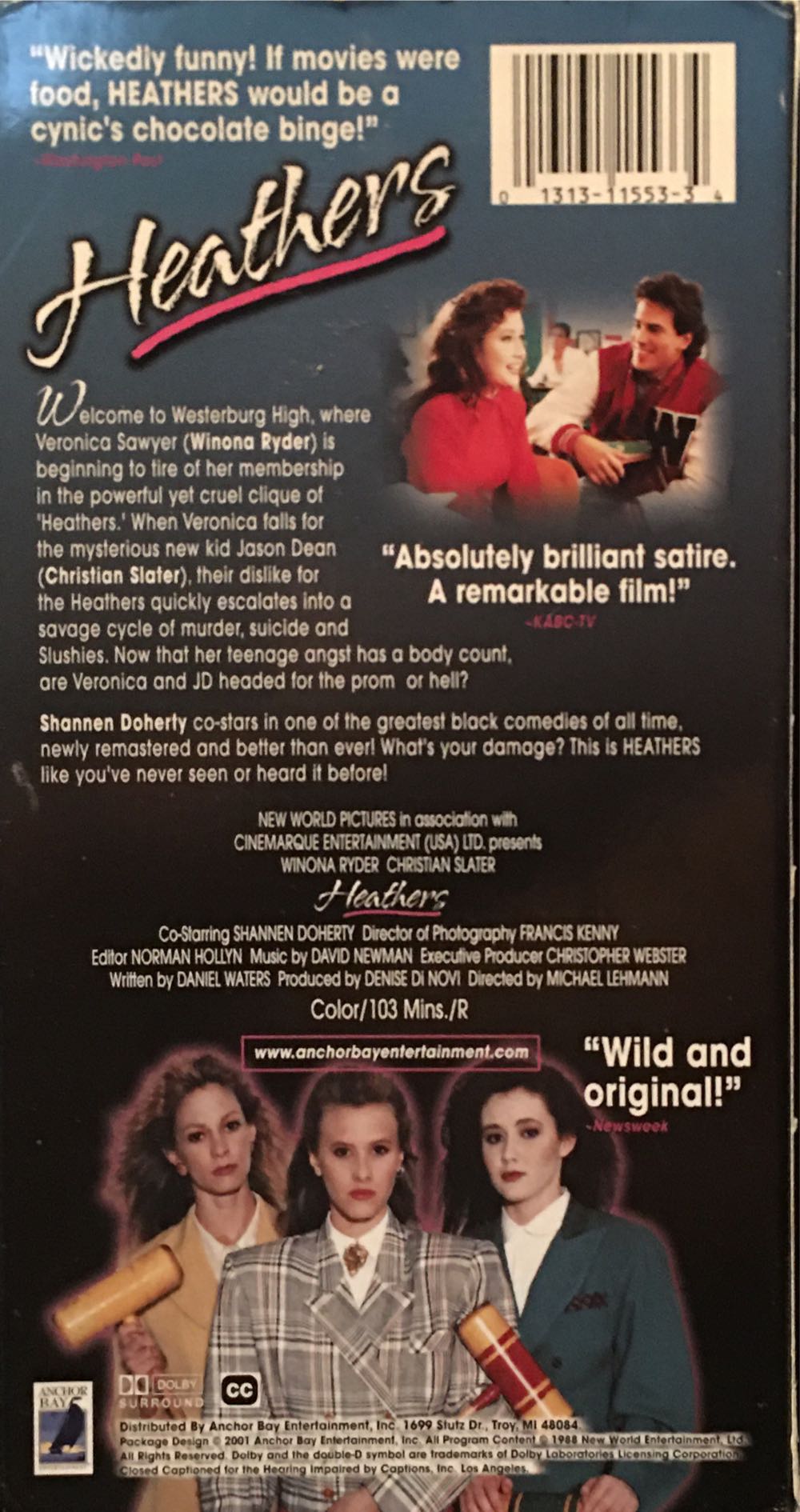 Heathers VHS movie collectible [Barcode 013131155334] - Main Image 2