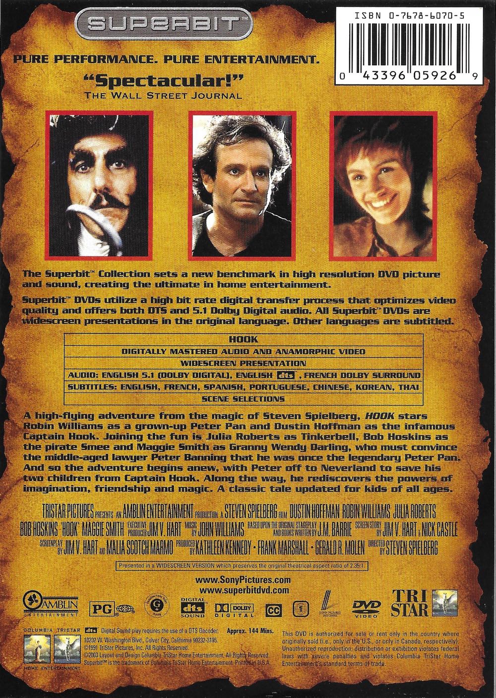 Hook DVD movie collectible [Barcode 043396059269] - Main Image 2