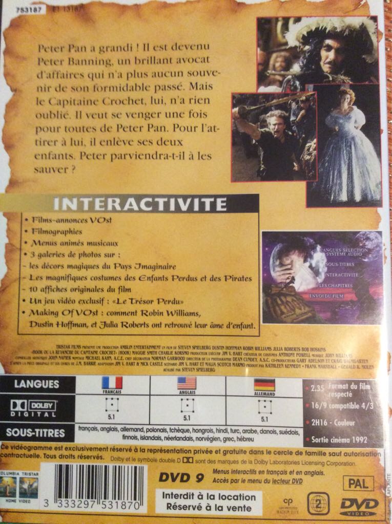 Hook Blu-ray movie collectible [Barcode 3333297531870] - Main Image 2