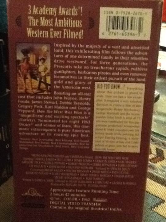 How the West Was Won VHS movie collectible [Barcode 027616539632] - Main Image 2