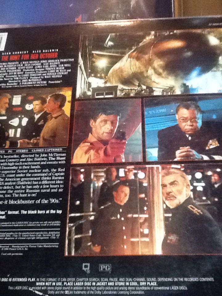 The Hunt for Red October Laser Disc movie collectible [Barcode 013023244825] - Main Image 2