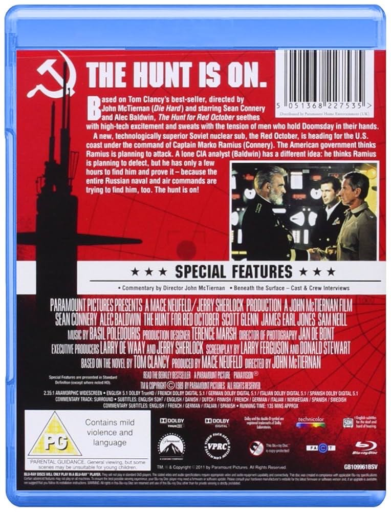 The Hunt for Red October Blu-ray movie collectible [Barcode 5051368227535] - Main Image 3
