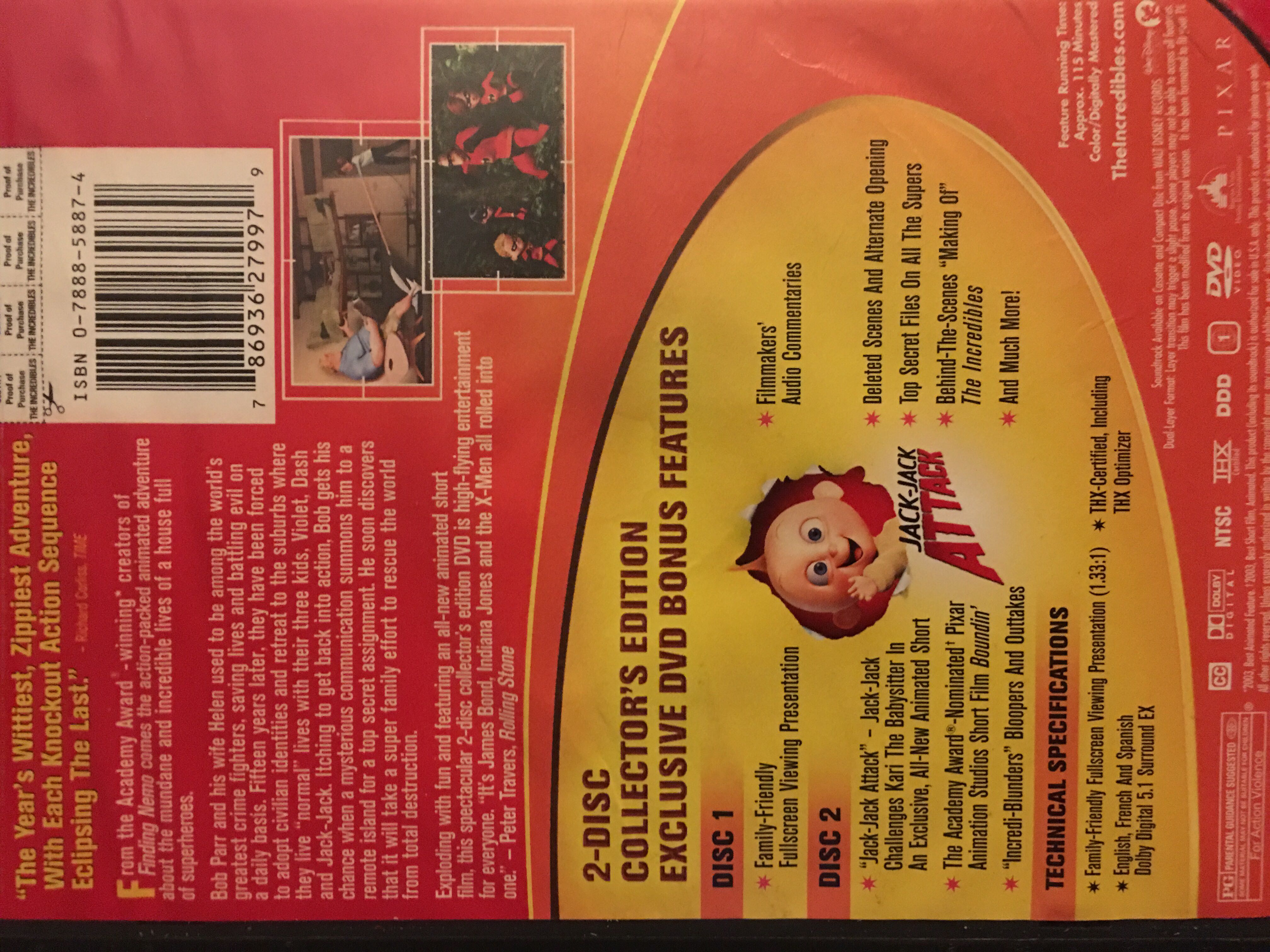 The Incredibles DVD movie collectible [Barcode 786936279979] - Main Image 3