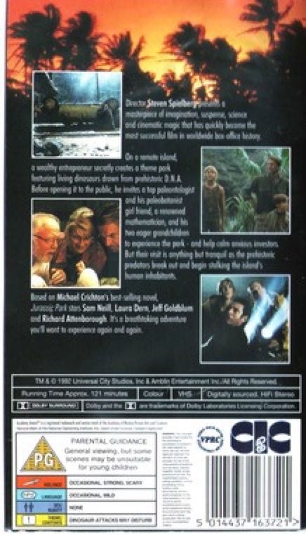 Jurassic Park [VHS] VHS movie collectible [Barcode 096898206136] - Main Image 2