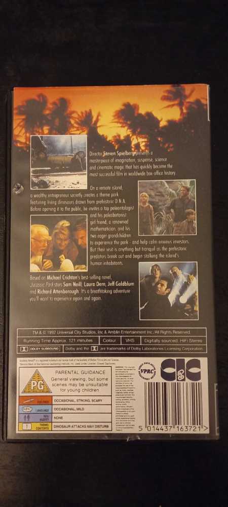 Jurassic Park VHS movie collectible [Barcode 5014437163721] - Main Image 3