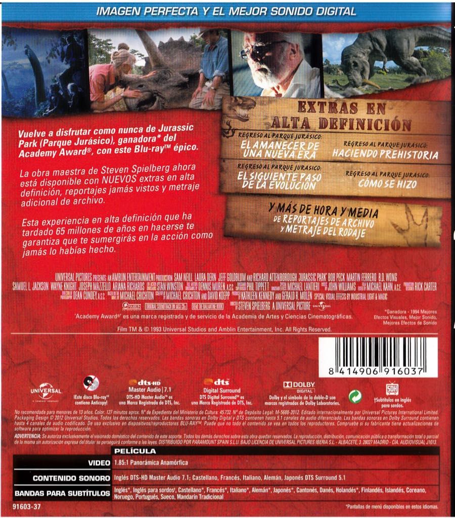 Jurassic Park Blu-ray movie collectible [Barcode 9317731090516] - Main Image 2
